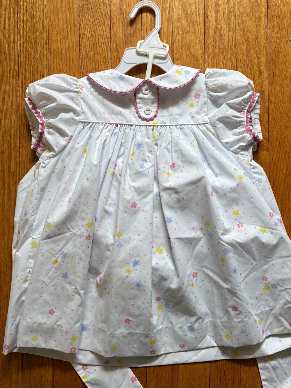 TBBC - Mary Dal White Floral Girls' Dress with Pastel Dots and bloomers